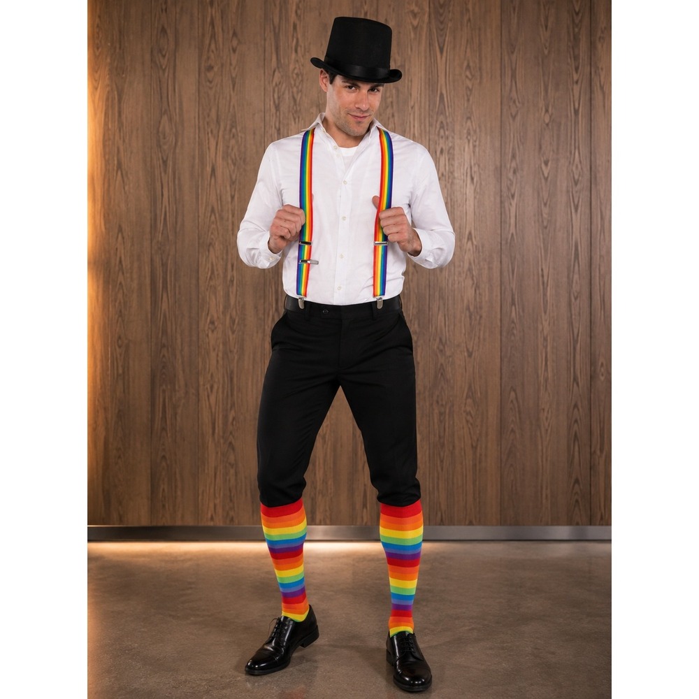 Rainbow Suspenders Costume Accessory Gay Pride LGBT Amscan Novelty NEW